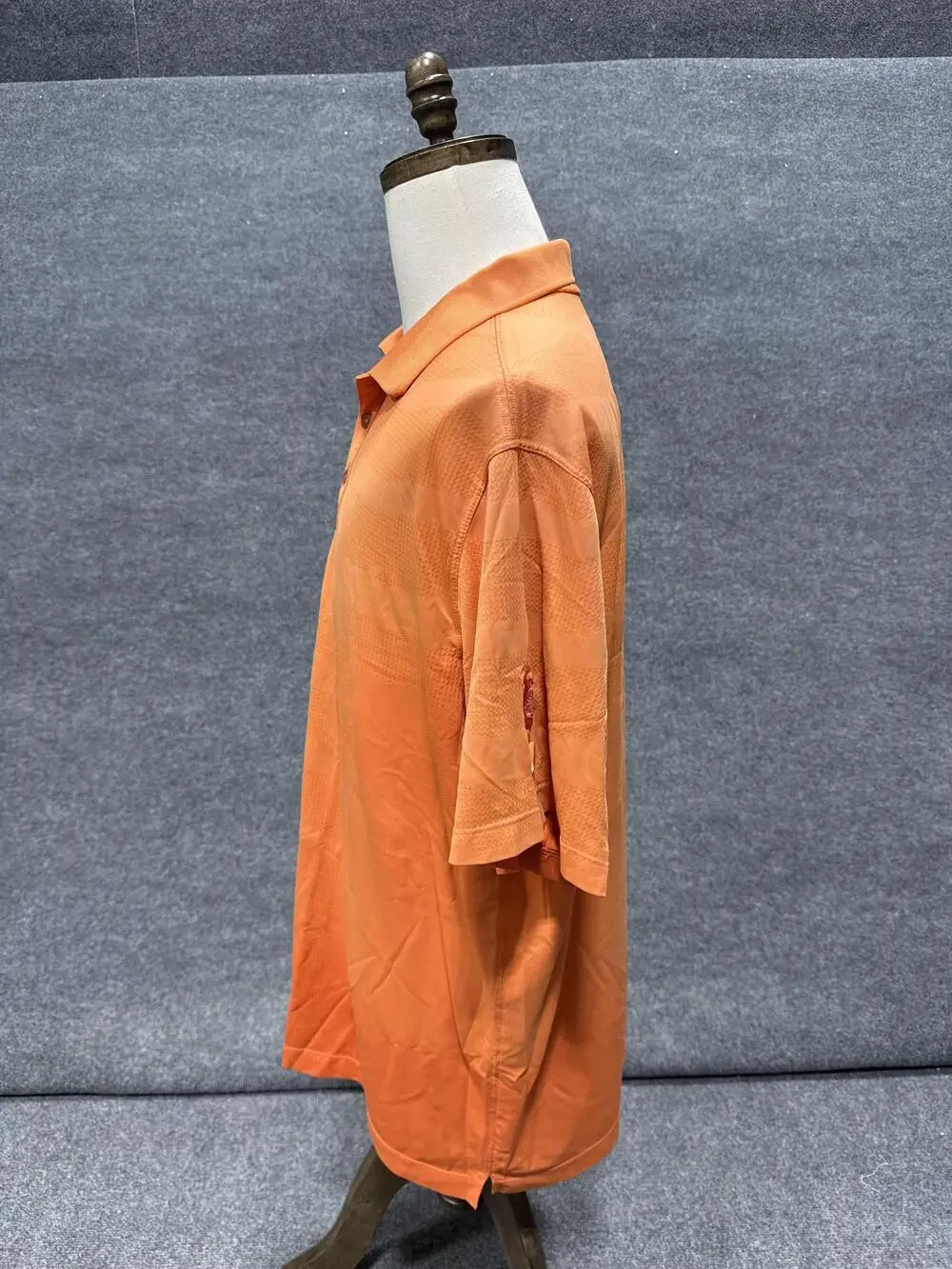 Nike Polo Shirt Mens 2XL Orange Mesh Solid Short Sleeve Golf Performance Top